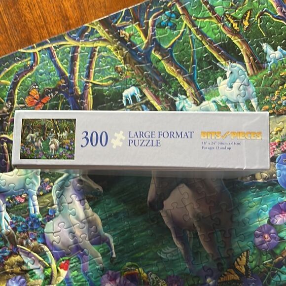 Unicorn Puzzle.  Bits and pieces brand.  300 pieces. Large format. - Picture 4 of 6